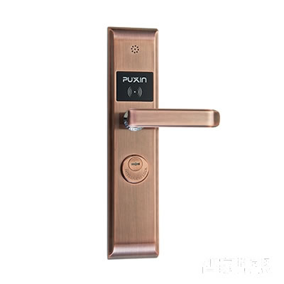 普鑫智能感應(yīng)鎖 酒店刷卡鎖 直板紅古銅