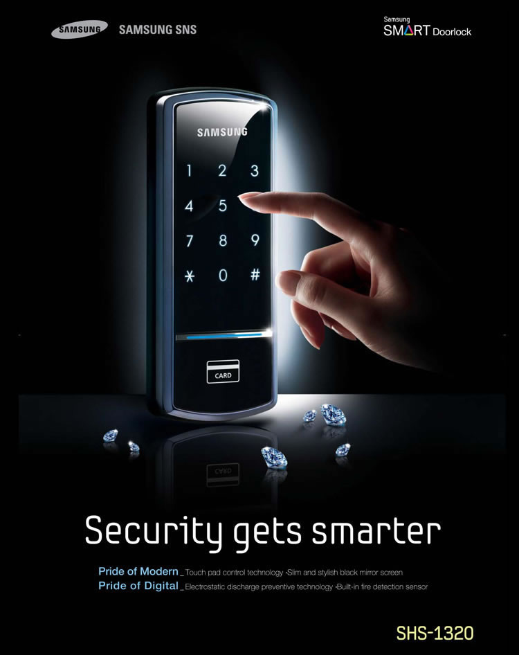 三星木門電子密碼鎖 智能觸控刷卡鎖