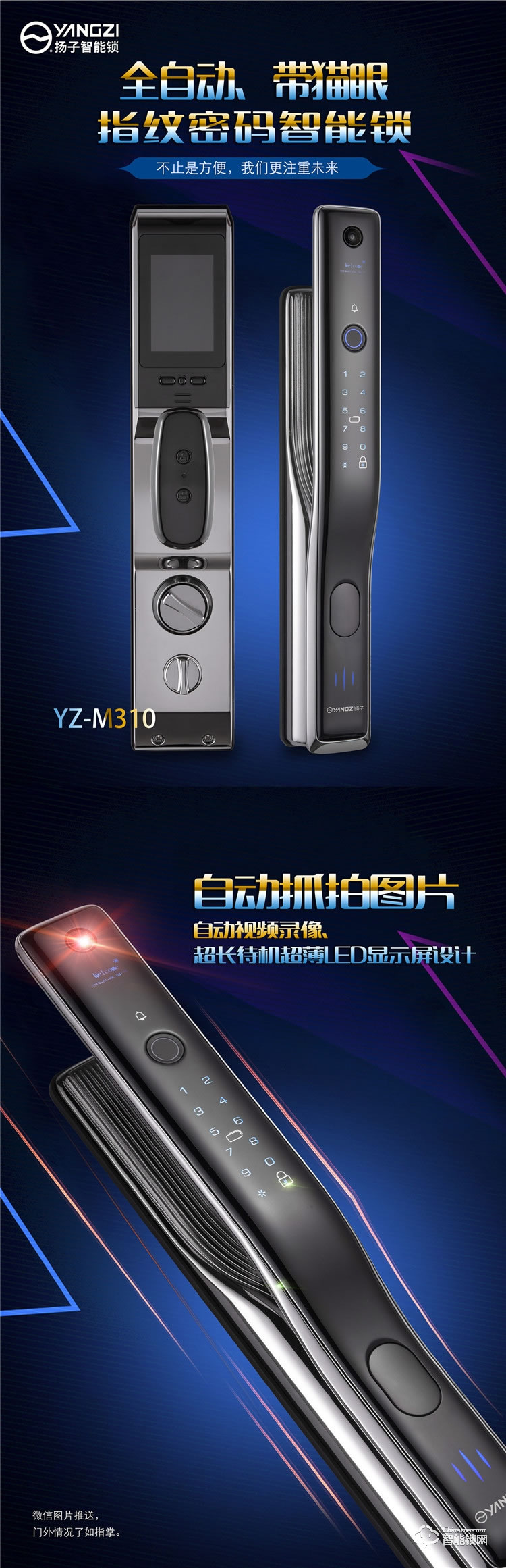 揚(yáng)子智能鎖 M310可視貓眼全自動(dòng)智能鎖