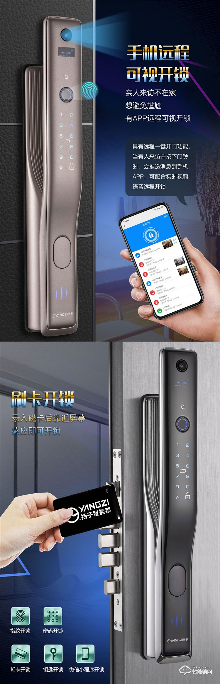 揚(yáng)子智能鎖 M310可視貓眼全自動(dòng)智能鎖