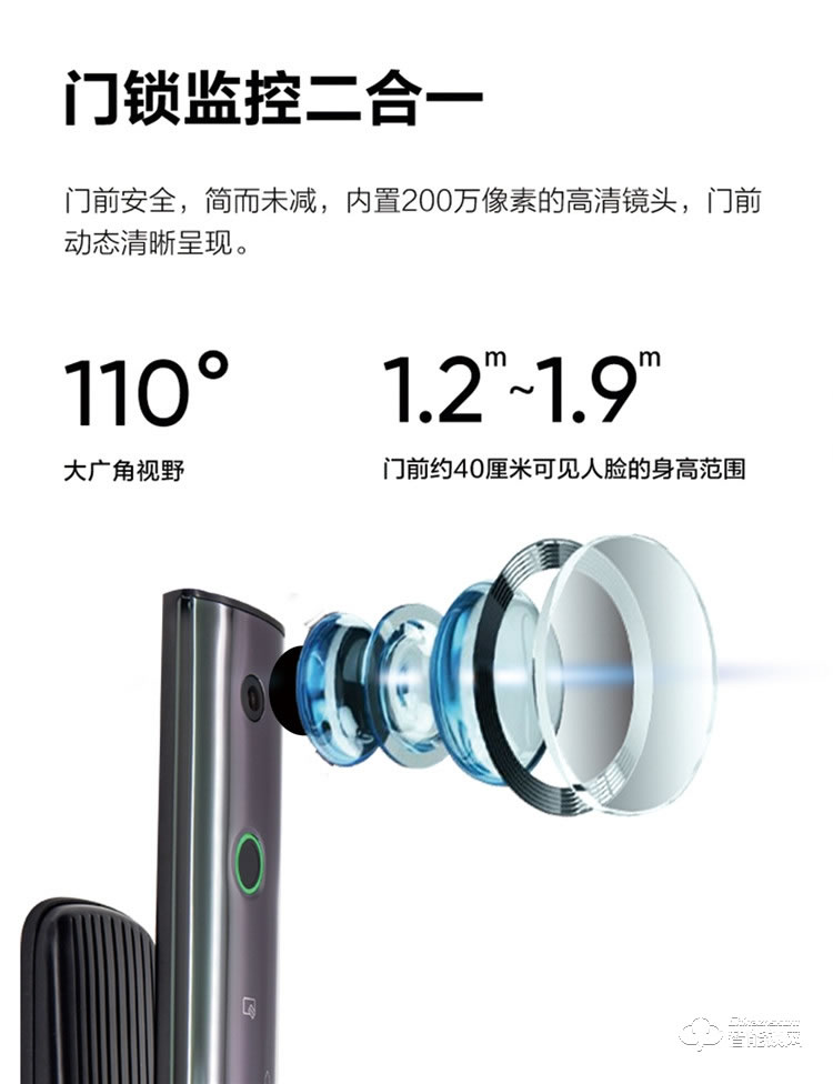 揚子智能鎖 T03全自動可視貓眼指紋密碼鎖