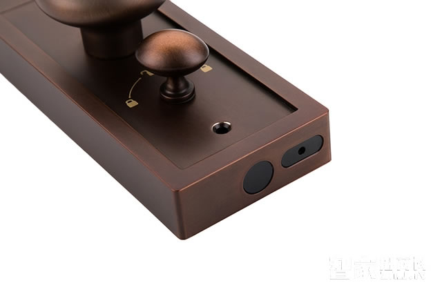 艾棲別墅指紋鎖 滑蓋智能鎖 電子鎖純銅鎖