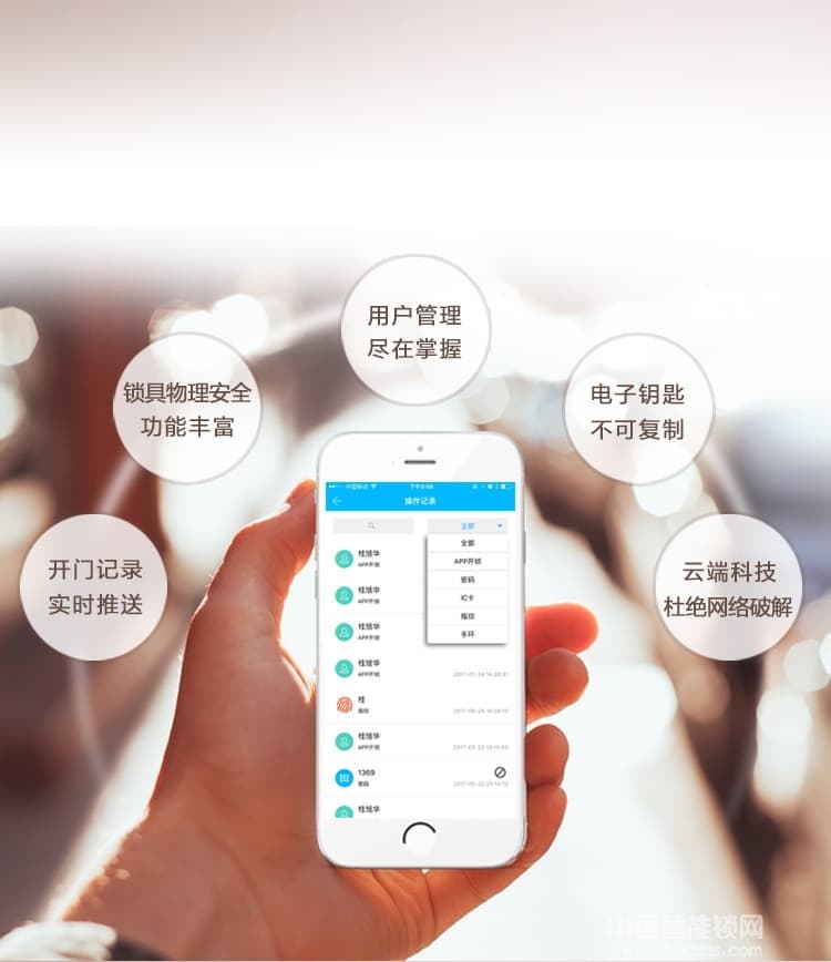 卡多利亞指紋鎖 遠程密碼智能鎖 室內防盜門藍牙鎖
