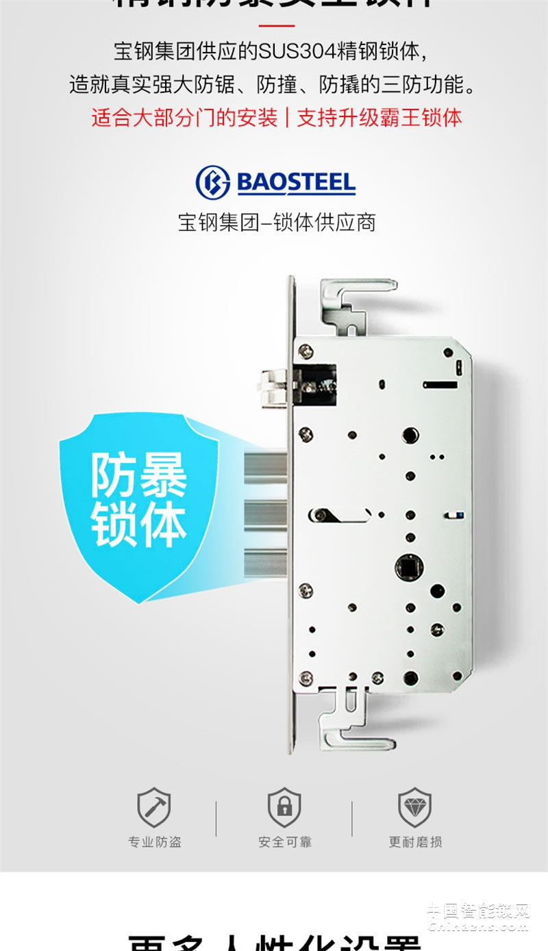 VOC指紋鎖K77電子密碼鎖 智能家用門鎖