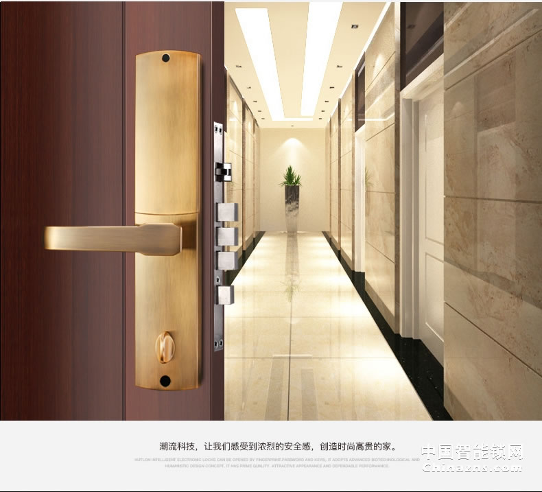 匯泰龍指紋鎖69093 家用防盜鎖電子指紋密碼鎖大門房門指紋鎖