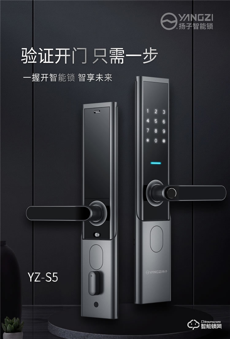 揚(yáng)子智能鎖 S5半自動(dòng)家用滑蓋智能鎖