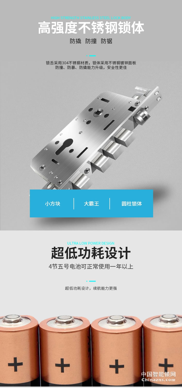 蘭和指紋鎖M08 家用防盜門鎖 IC卡刷卡鎖