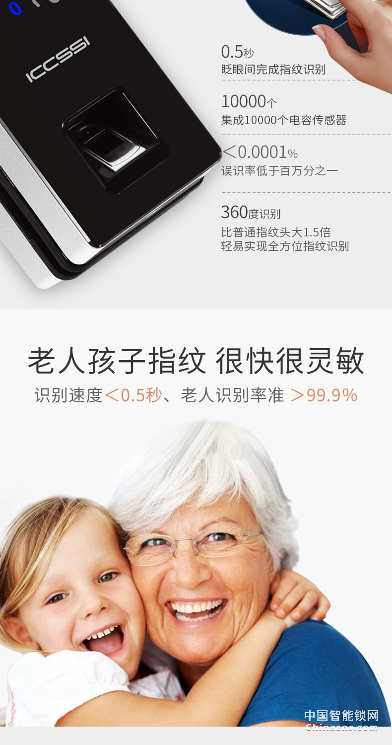 艾棲免開孔玻璃門鎖 指紋密碼鎖 智能遙控鎖