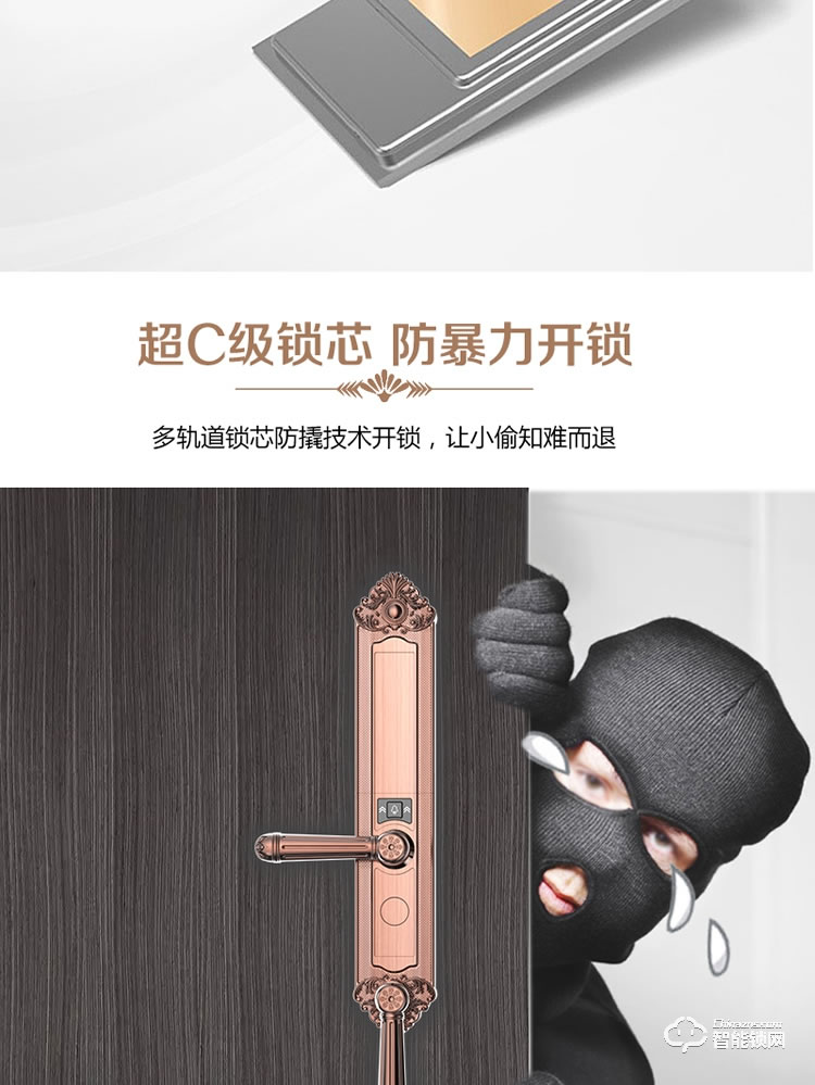 皇家金盾指紋鎖 X8高端別墅指紋鎖云智能鎖