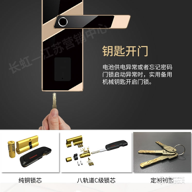 長虹智能鎖 W18家用防盜門鎖智能鎖密碼鎖