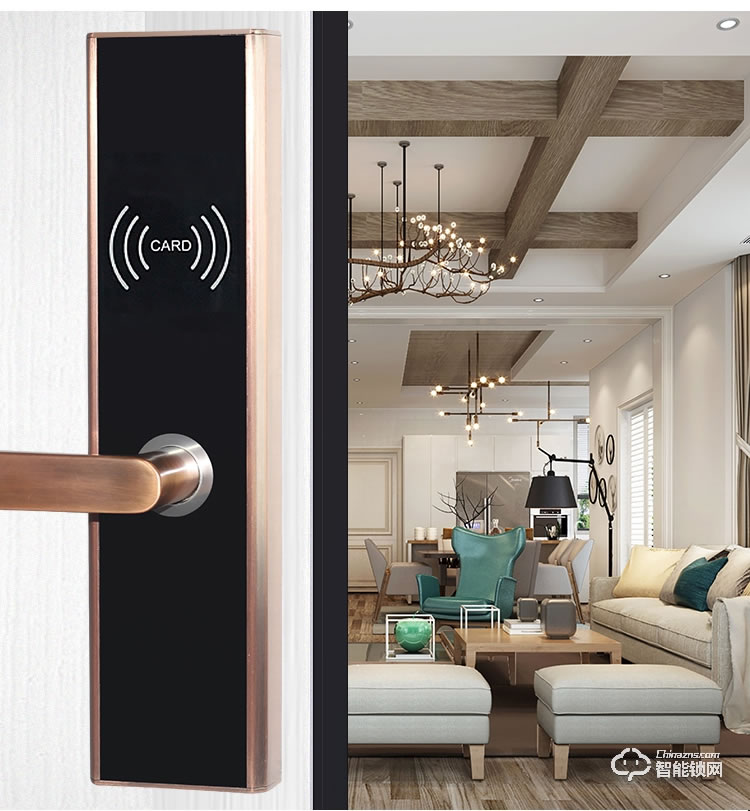 居頂指紋鎖 感應(yīng)門鎖IC卡磁卡安全客房鎖