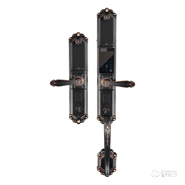 衛安指紋鎖 9819典雅黑 別墅式滑蓋指紋鎖