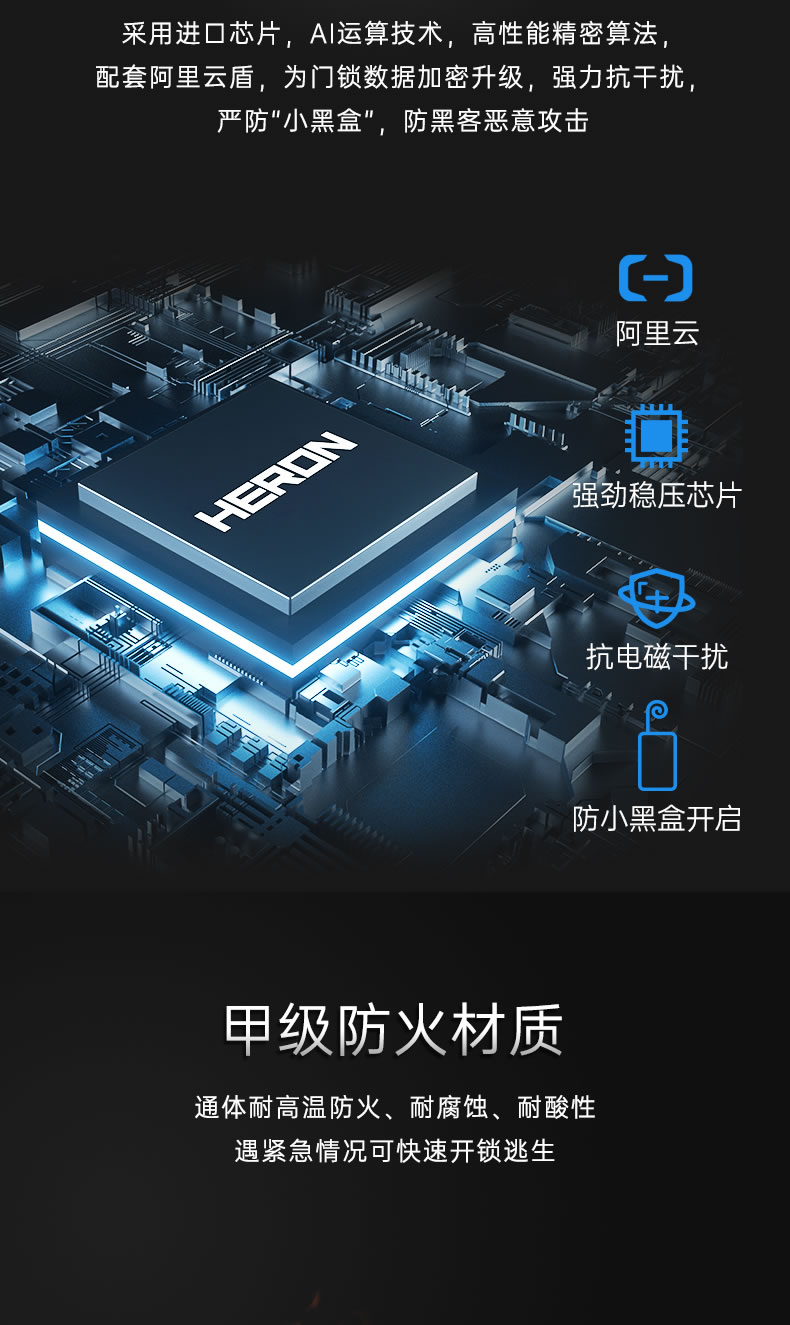 黑龍智能鎖 801豪華別墅防盜門電子鎖指紋鎖