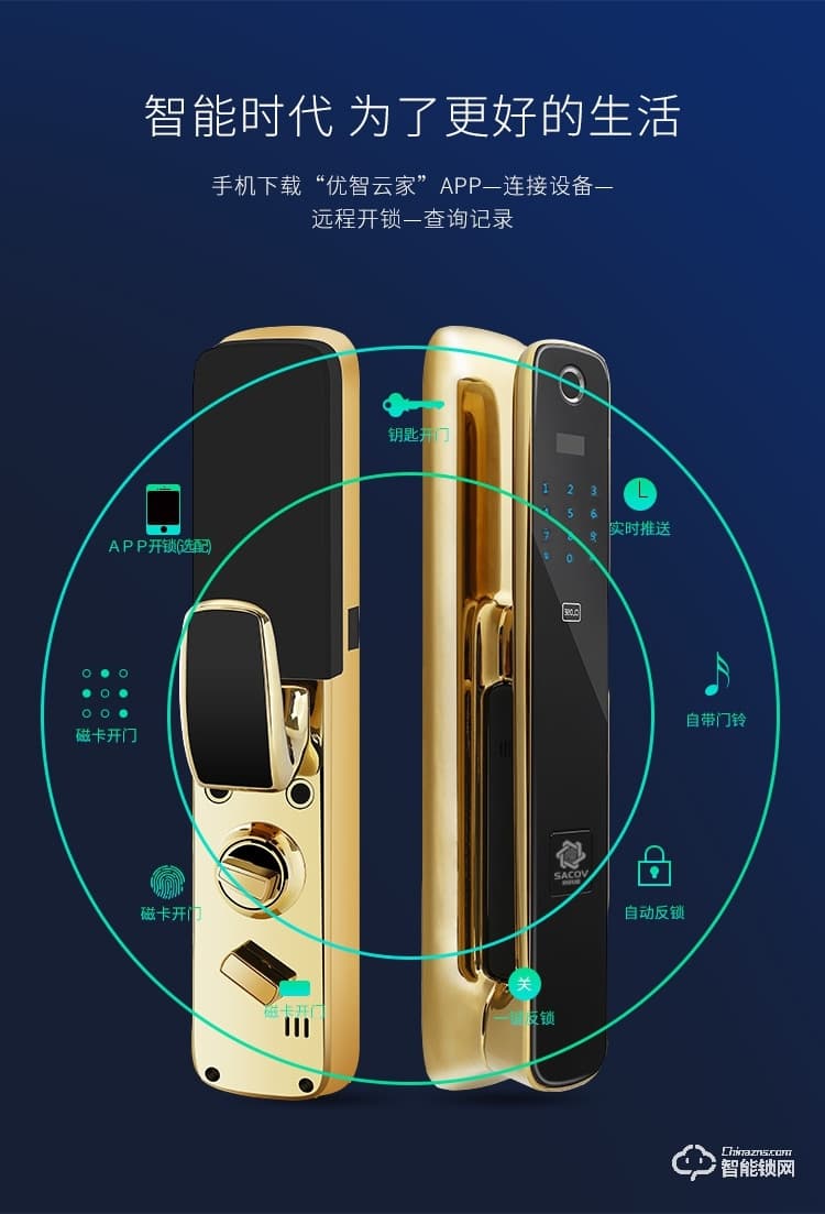 賽科威智能鎖 JA-M2推拉式全自動智能鎖