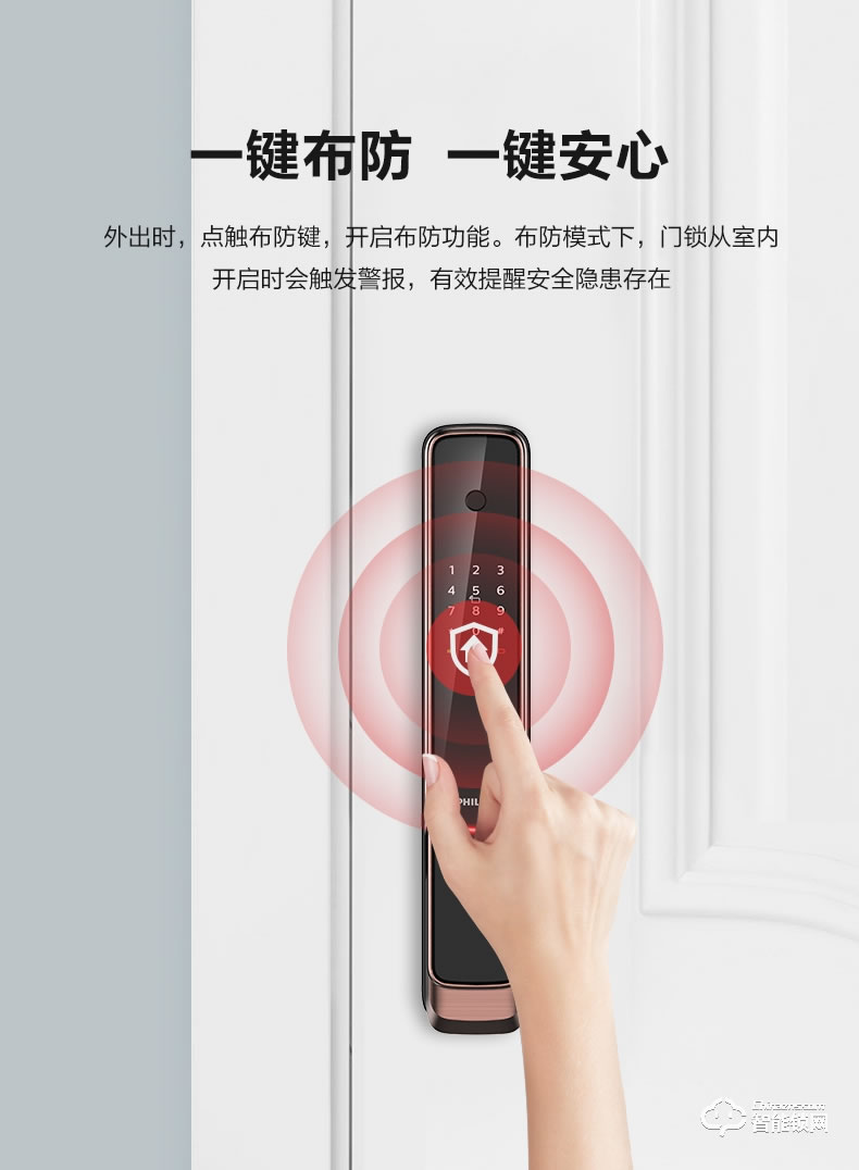 飛利浦智能鎖 9300全自動推拉式智能鎖