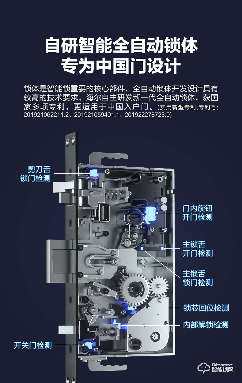 海爾智能鎖 P18推拉式家用防盜門全自動智能鎖