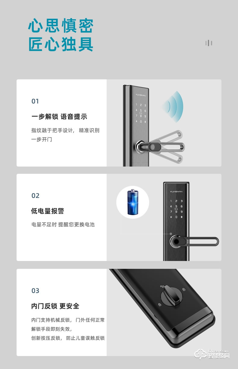 琨山通用智能鎖 D79家用防盜門智能鎖大門電子鎖