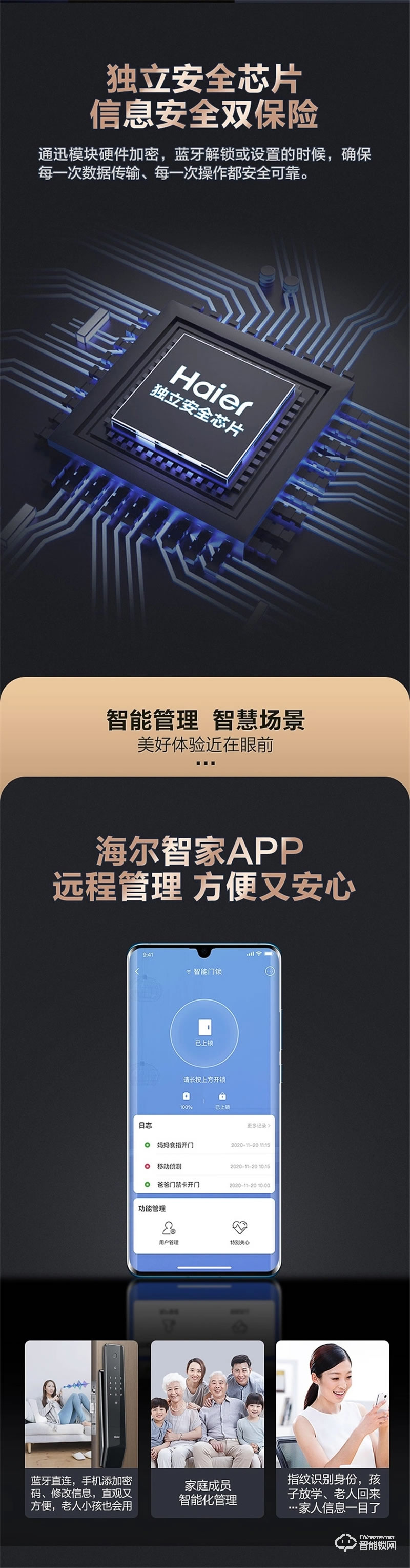 海爾智能鎖P31 新一代FPC指紋識別技術