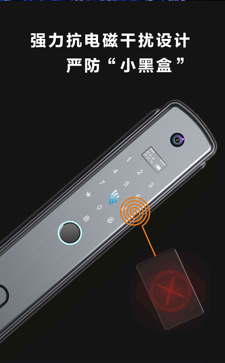 海爾智能鎖29V可視貓眼指紋鎖家用防盜門密碼鎖V29