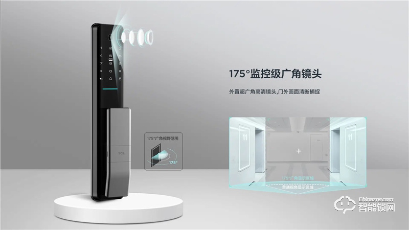 TCLAI大屏貓眼智能鎖K5C 密碼鎖電子鎖C級鎖芯遠(yuǎn)程開鎖