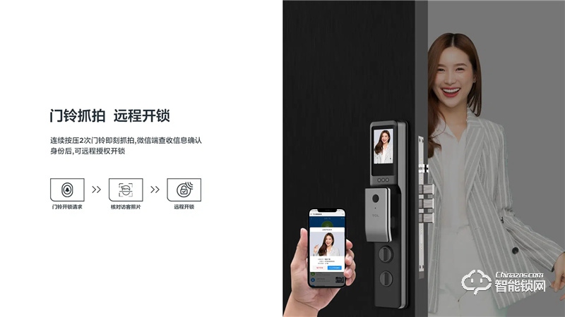 TCLAI大屏貓眼智能鎖K5C 密碼鎖電子鎖C級鎖芯遠(yuǎn)程開鎖