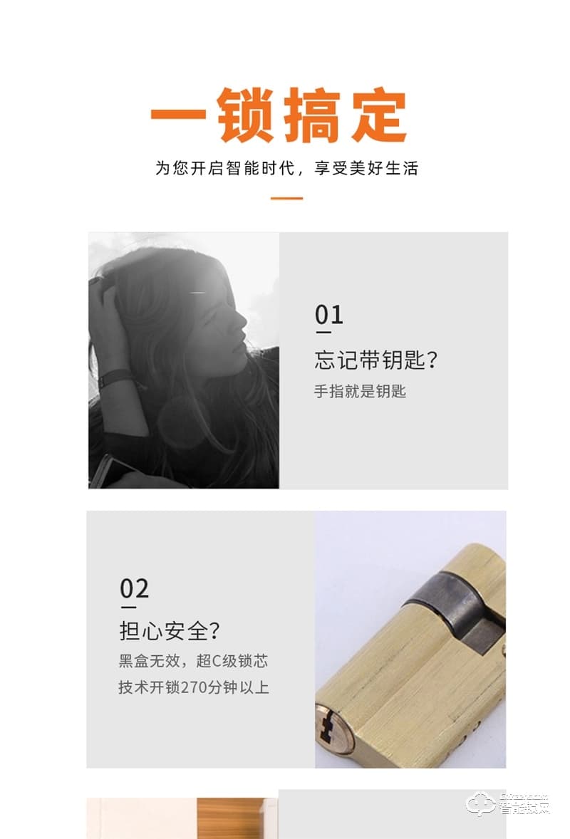 格里維爾暢享H2全自動貓眼指紋鎖 智能遠程可視對講