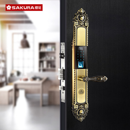 櫻花8383S滑蓋指紋鎖 歐式別墅app庭院大門智能門鎖