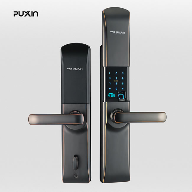 普鑫P2指紋鎖 全自動(dòng)滑蓋門鎖 電子密碼鎖