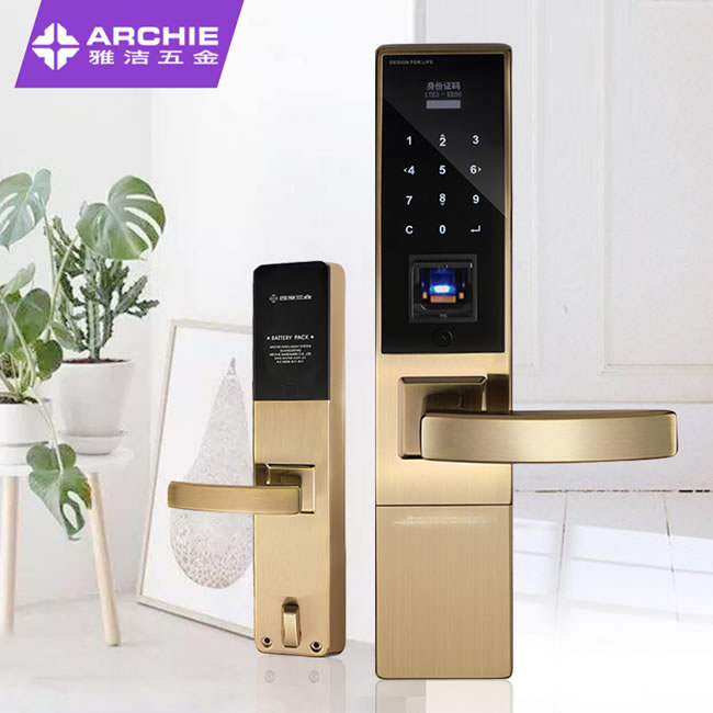 雅潔智能門鎖 AJ2011-02電子鎖防盜大門密碼鎖入戶外鎖