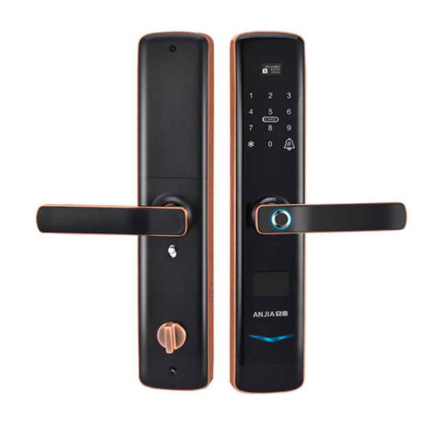 安嘉智能鎖 AN-S2家用防盜門鎖 鋅合金指紋密碼鎖