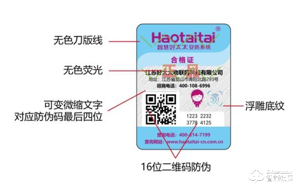 為全面提高服務質量，Haotaitai好太太藝術家系列智能鎖啟動防偽標簽