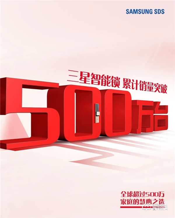 三星智能鎖累計(jì)銷(xiāo)量突破500萬(wàn)臺(tái)，全球超過(guò)500萬(wàn)家庭的慧心之選