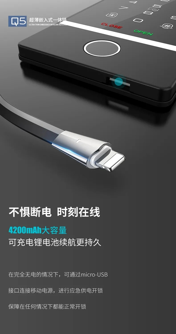 新品亮相· 因特智能鎖Q5 | 超薄嵌入式一體鎖，讓智能有溫度