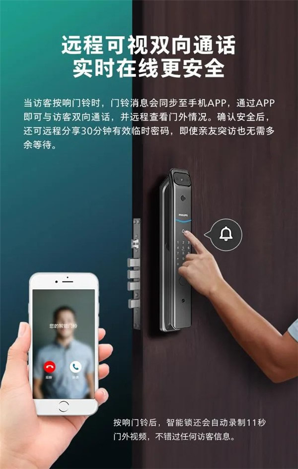 飛利浦智能鎖丨帶屏可視智能鎖DDL708耀目登場