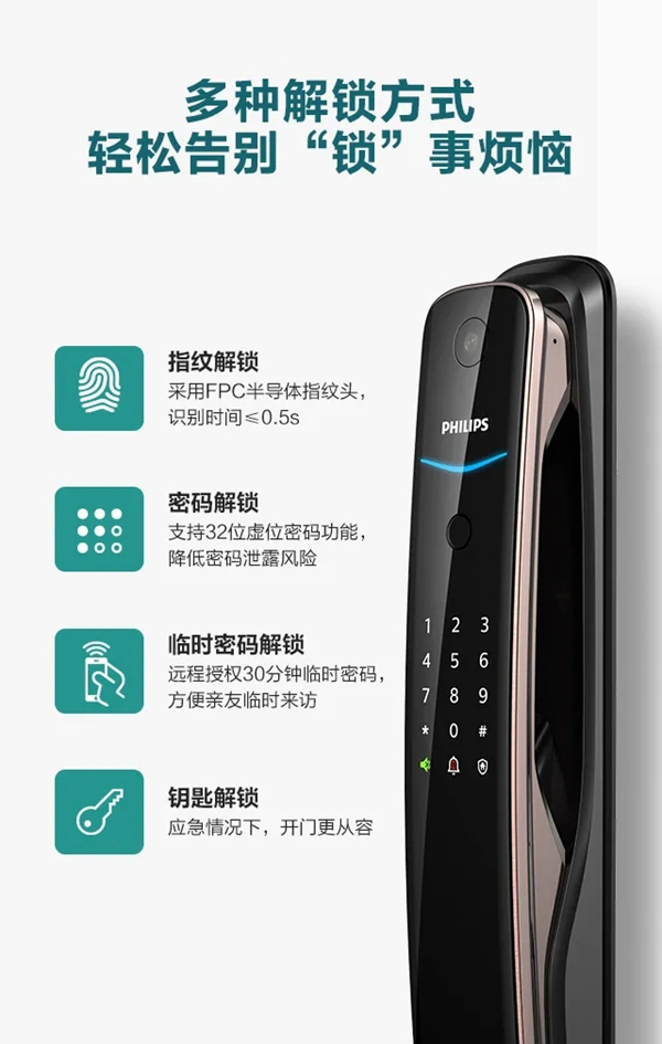 飛利浦智能鎖首款可視智能鎖魅力來襲
