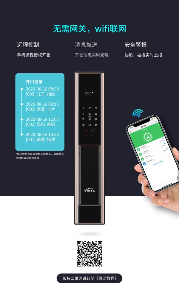 因特智能鎖新品成團上市，因特唯5獨尊