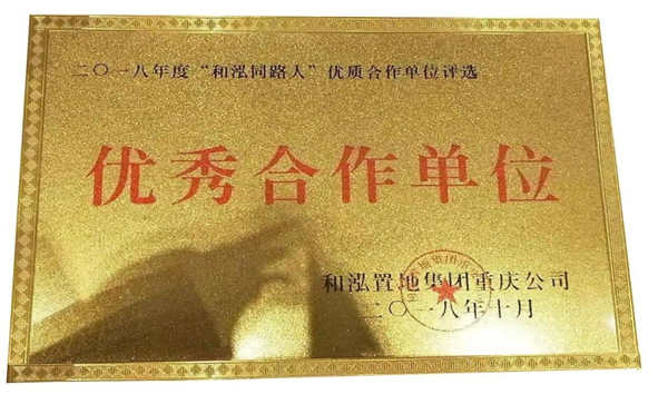 亞太天能智能鎖榮獲和泓置地集團(tuán)“優(yōu)秀合作單位”稱號