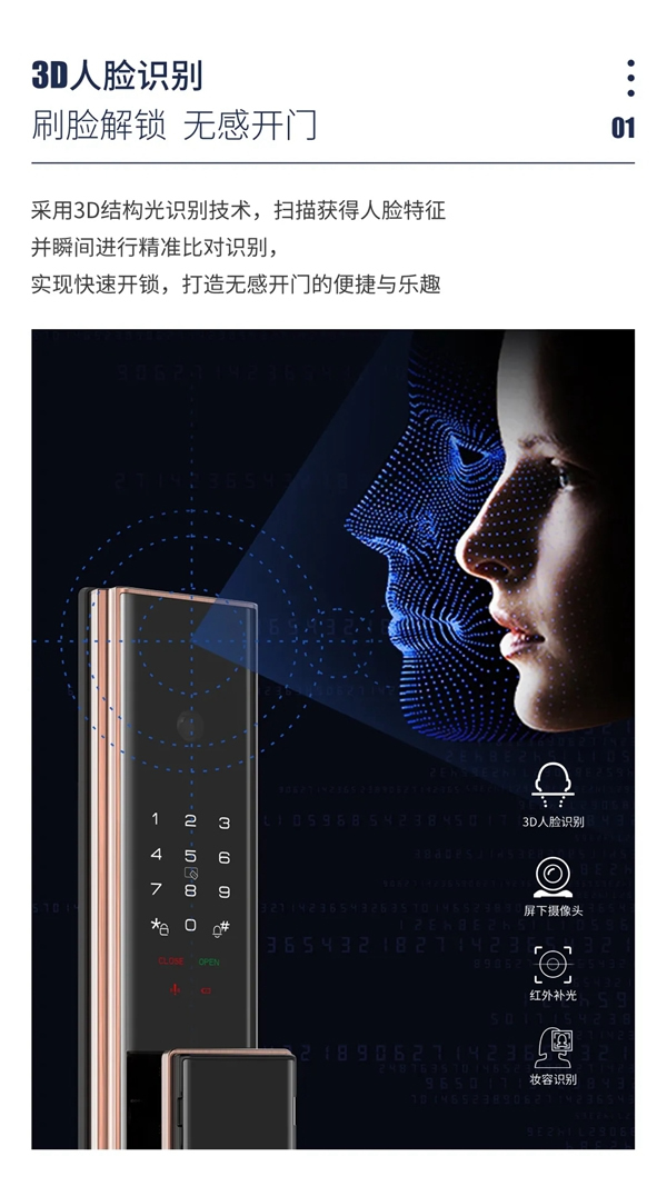 新品上市 | 因特VF5-M人臉識(shí)別全功能智能鎖