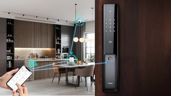 海爾第三代全自動智能門鎖P18，老人小孩都會用
