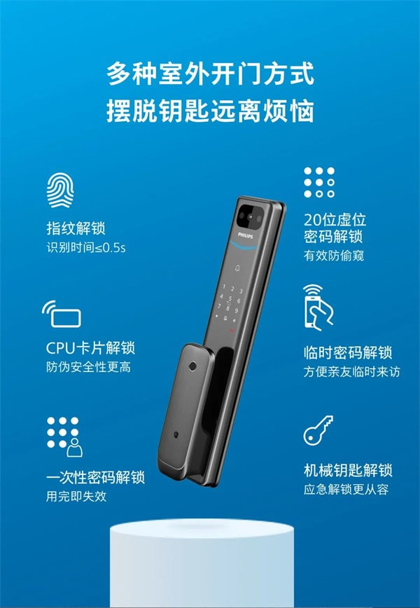 飛利浦智能鎖丨帶屏貓眼可視智能鎖Alpha-V(P)魅力登場