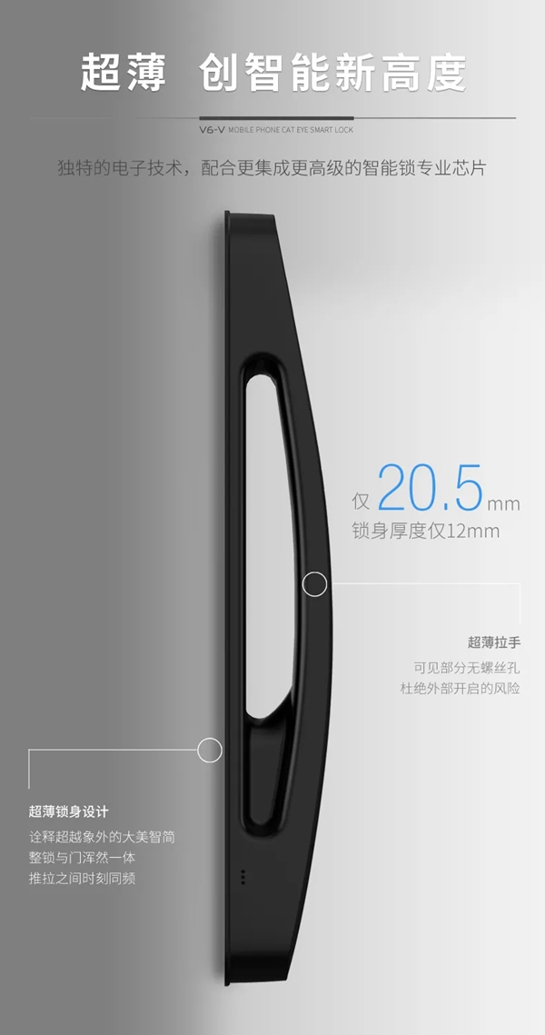 因特·V6-V | 大曲面手機貓眼對講鎖，即刻來探！