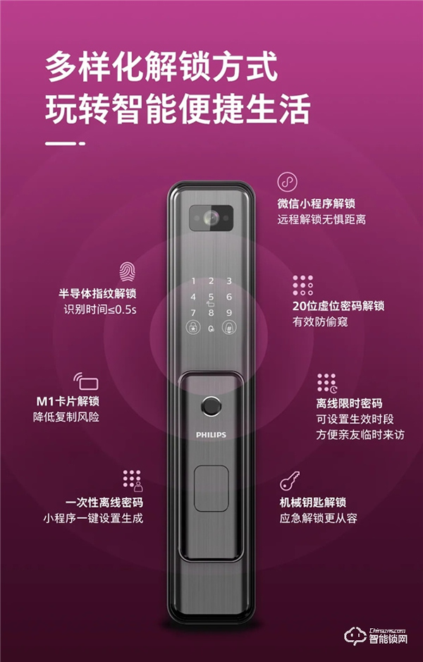 小程序遠程解鎖！飛利浦DDL301可視智能鎖新品搶先看！