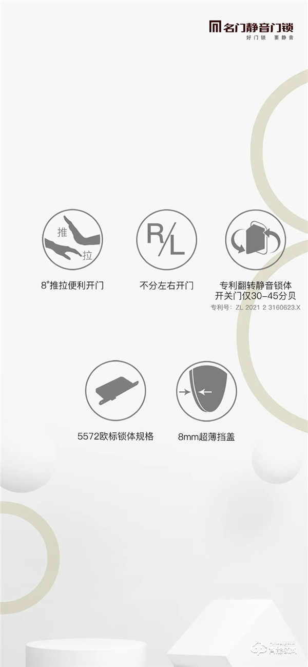 新品上市｜名門8°直推靜音門鎖 開鎖方式的極簡主義