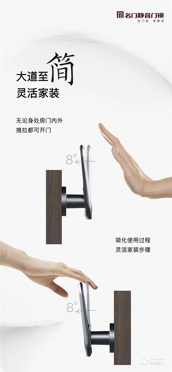 新品上市｜名門8°直推靜音門鎖 開鎖方式的極簡主義