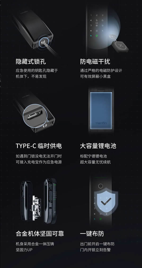 明星同款力薦丨亞太天能智屏貓眼全自動智能鎖A6p