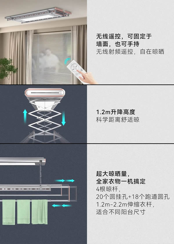 匯泰龍“超薄H07”智能晾衣機