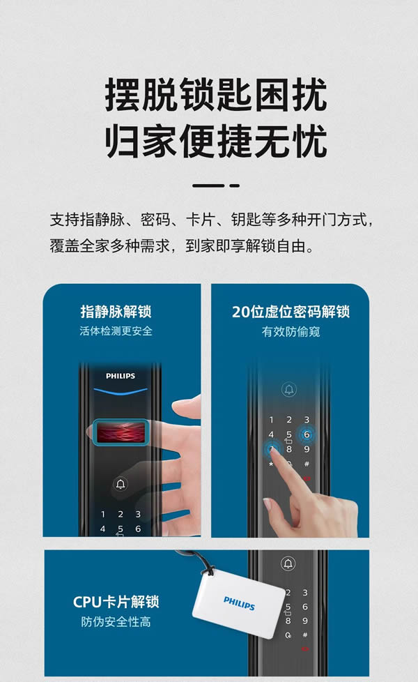 新品上市 | 飛利浦首款指靜脈智能鎖DDL901-VP如期而至，定義全新解鎖體驗