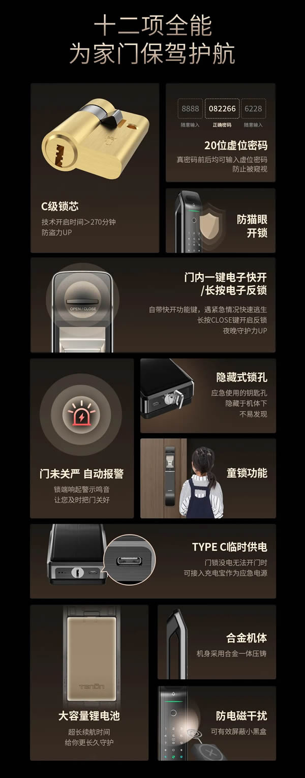 亞太天能 | 全功能匯聚一身的高配全自動(dòng)智能鎖A6s