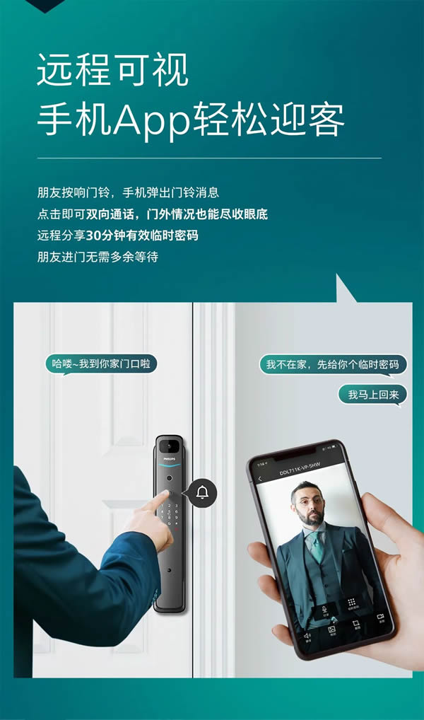 飛利浦DDL711K可視智能鎖，把安全感拉滿！
