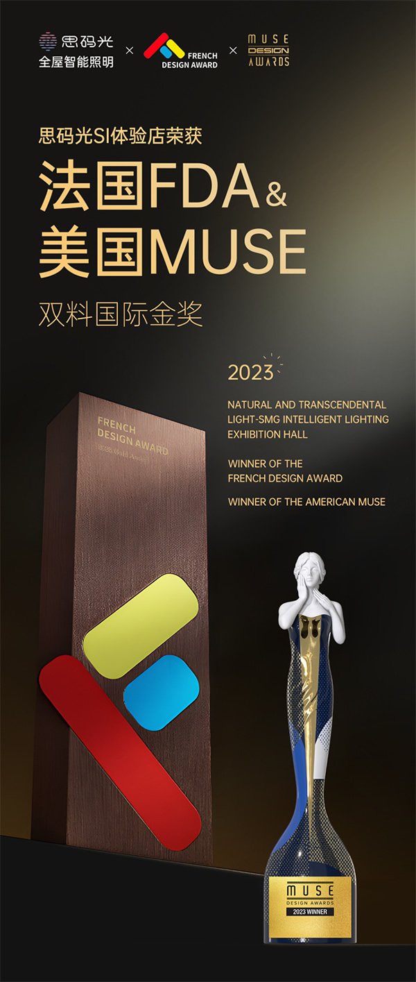 思碼光SI體驗店榮獲法國FDA及美國MUSE雙料國際金獎